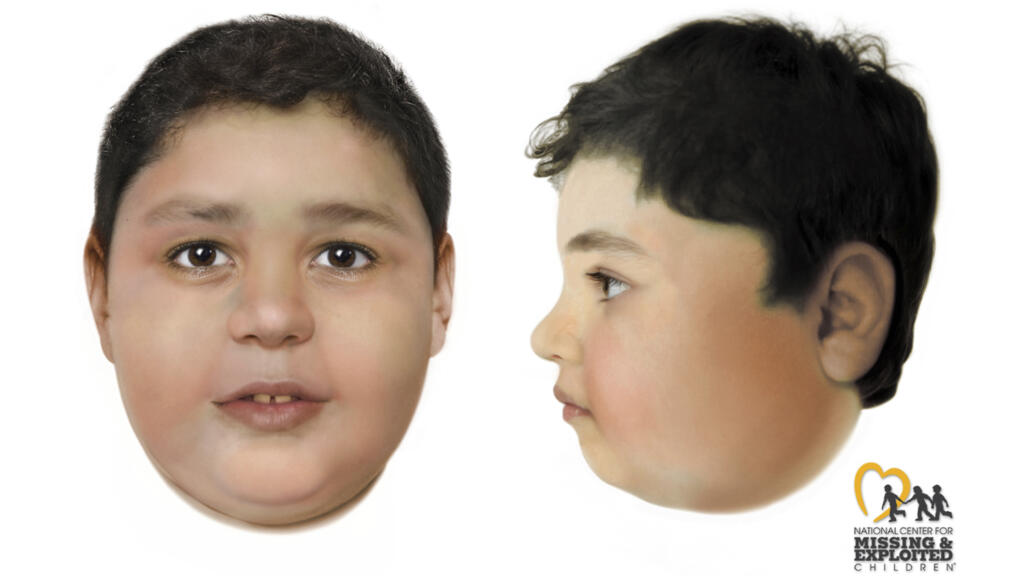 FILE - These artist's renderings created by the National Center for Missing and Exploited Children and distributed Thursday, June 3, 2021, by the FBI and Las Vegas Metropolitan Police Department depict a slain boy believed to be between the ages of 8 and 10 whose body was found Friday, May 28, 2021, off a hiking trail between Las Vegas and rural Pahrump, Nev. Authorities have identified the child as 7-year-old Liam Husted, from San Jose, California. Police said Monday, June 7, 2021, that his mother, Samantha Moreno Rodriguez, 35, is the suspect in his killing. (Las Vegas Metropolitan Police Department via AP,File)