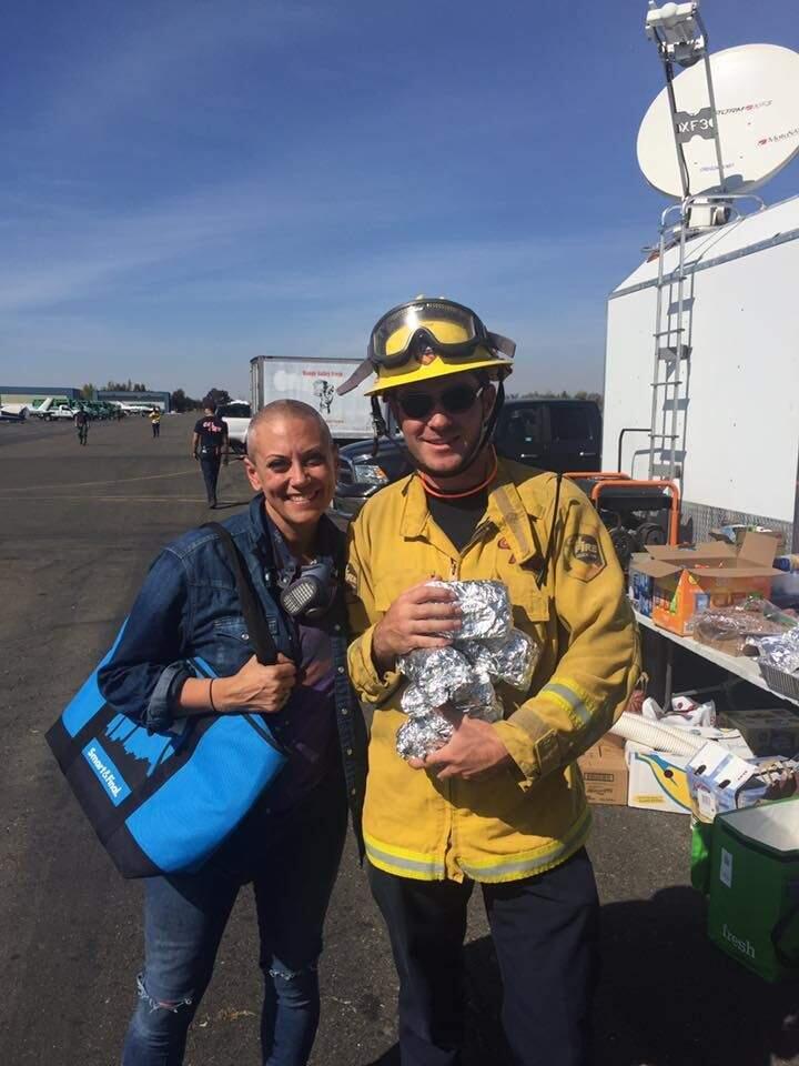 Meredith Miller Elliott of Petaluma made thousands of meals for first responders during the wildfires.