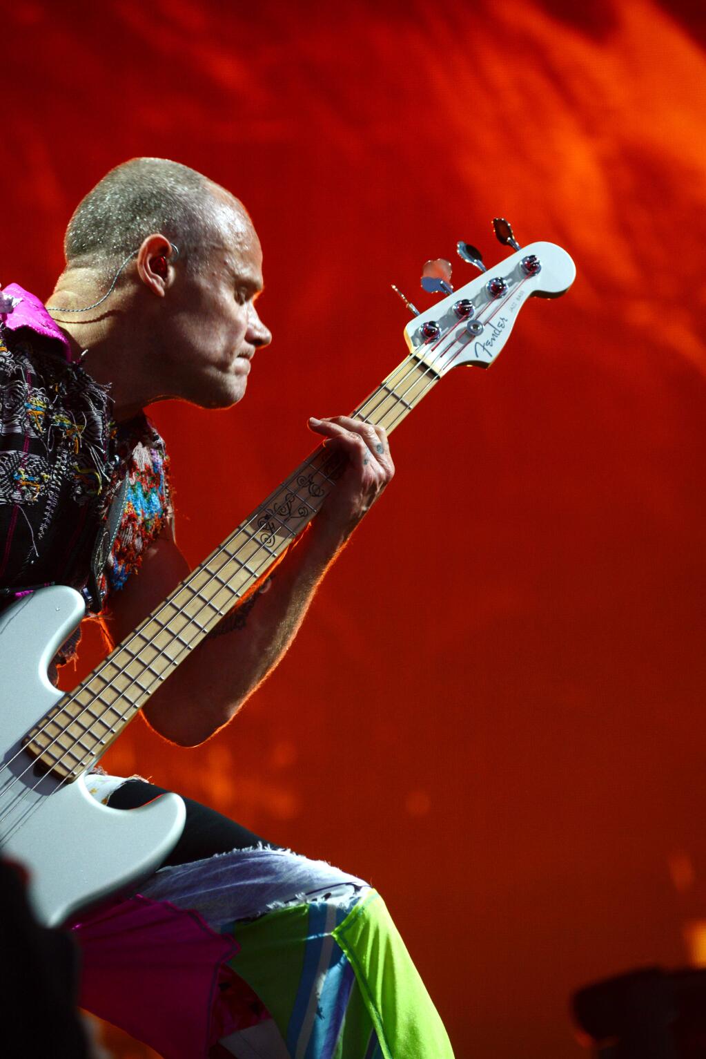 Flea of the Red Hot Chili Peppers at the JaM Cellars Stage performing during BottleRock music festival in Napa. (Photo: Erik Castro/for The Press Democrat)