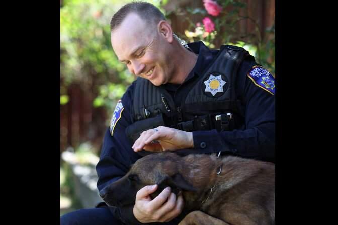 Santa Rosa Police K-9 Officer Mike Clark and his police dog Taz. (CHRISTOPHER CHUNG/ PD FILE, 2010)