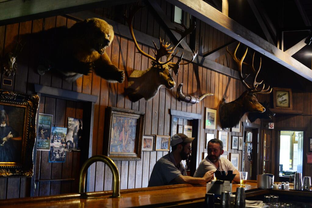 The bar area at Rancho Nicasio Bar and Restaurant in Nicasio. (Erik Castro/for The Press Democrat)