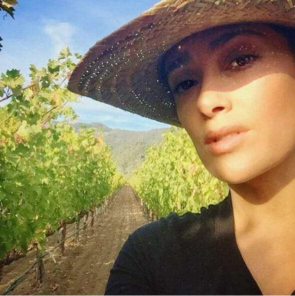 En una post de Instagram el martes, la actriz mexicana Salma Hayek agradeció a los socorristas por salvar el viñedo de Napa Valley de su esposo durante el incendio de Glass. (Salma Hayek / Instagram)