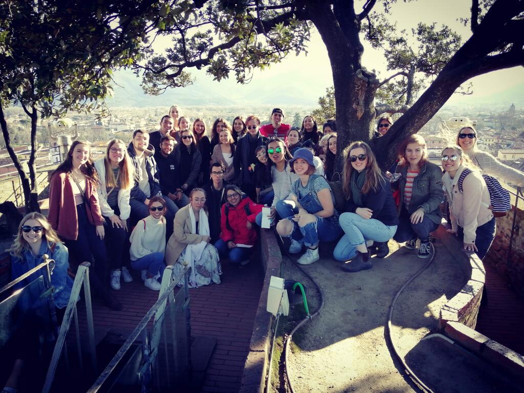Some of the Santa Rosa Junior College students in the study abroad program in Italy, before the program was canceled. (American Institute for Foreign Study)
