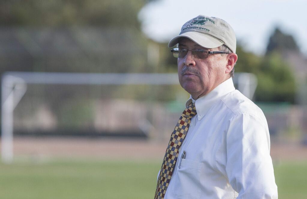 Robbi Pengelly/Index-TribunePedro Merino is coaching the varsity boys Dragons soccer team to an impressive 4-0 season opening record, besting league rival Analy last weekend 5-0.