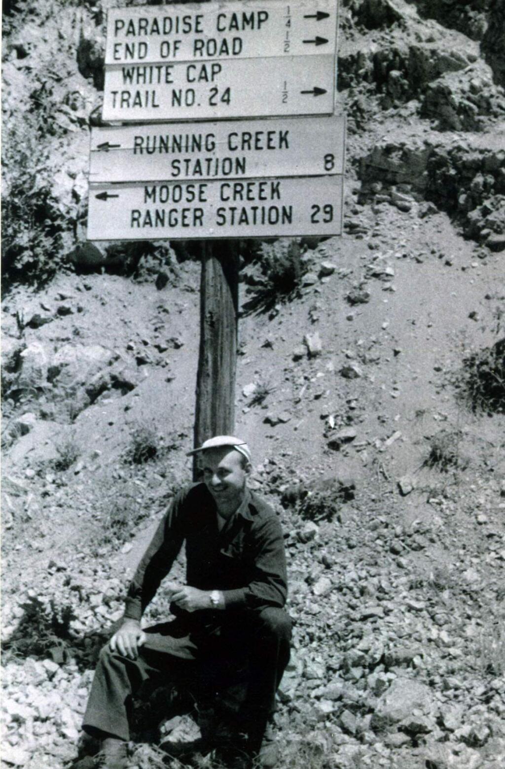 Petaluma, CA, USA. Monday, September 26, 2016._ Toolin subject: Jack Krout, a retired United States Air Force colonel shown near Cooper's Flat, Idaho in 1958 when he was headed for the campground at White Cap. Photo Courtesy of Jack Krout (CRISSY PASCUAL/ARGUS-COURIER STAFF)