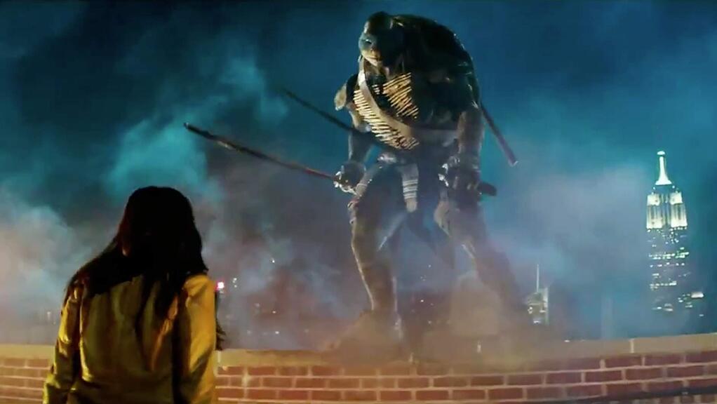 Megan Fox as April O'Neil joins the voices of Johnny Knoxville, Alan Ritchson, Noel Fisher, Jeremy Howard as the voices of the Teenage Mutant Ninja Turtles in the action picture from Nickelodeon Movies. Paramount