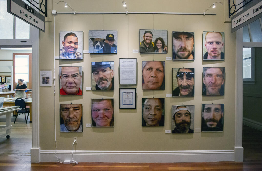 ‘Invisible Neighbors’ art exhibit will kick off the Sonoma Art Walk at the Community Center on March 7. Faces: Portraits of Dignity in the Face of Adversity’ opened Friday, March 18, 2022 in the Community Center’s Causeway Gallery, the corridor exhibition space on the second floor. Photos taken on Tuesday, March 15, 2022. (Robbi Pengelly/Index-Tribune)