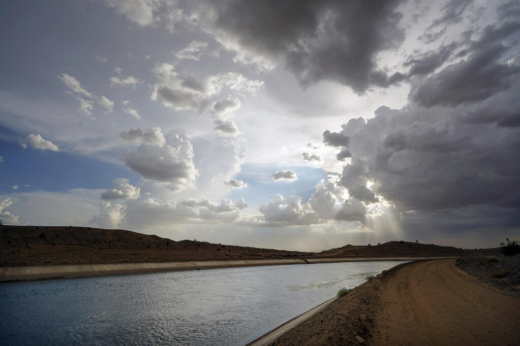 The All-American Canal, shown on Aug. 13, 2022, conveys water from the Colorado River into the Imperial Valley. Photo by Gregory Bull, AP