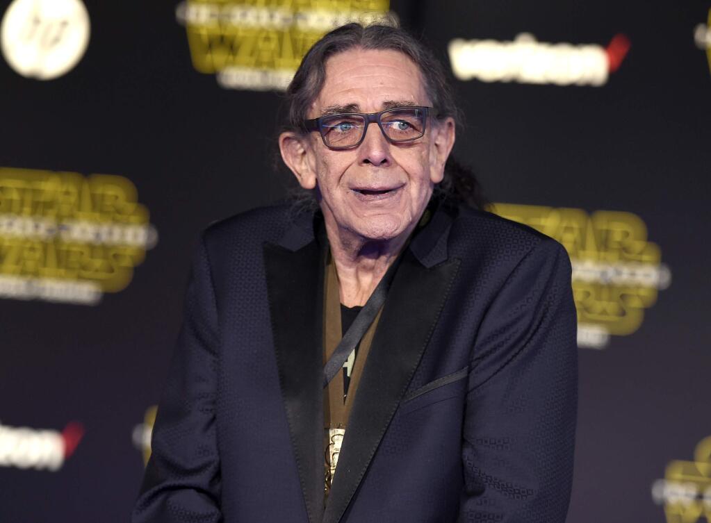 FILE - In this Dec. 14, 2015, file photo, Peter Mayhew arrives at the world premiere of 'Star Wars: The Force Awakens' at the TCL Chinese Theatre in Los Angeles. The actor, who plays Chewbacca in the Star Wars films, agreed to meet 'Chewbacca mom' Candace Parker in a letter read by James Corden's on Monday's 'Late Late Show.' (Photo by Jordan Strauss/Invision/AP, File)