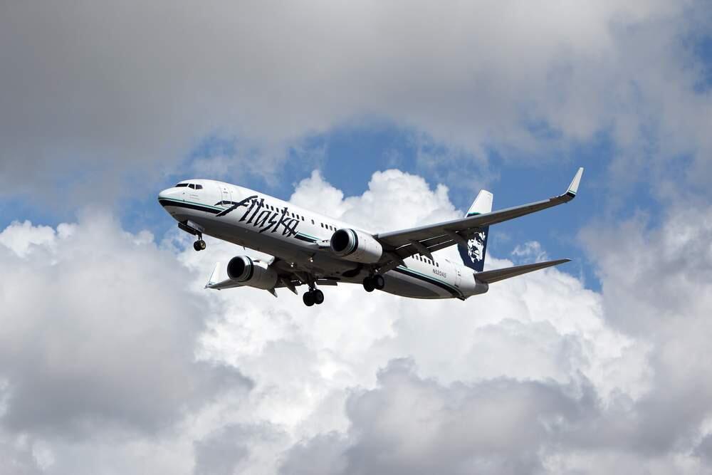 An Alaska Airlines flight bound for Los Angeles, at the Charles M. Schulz-Sonoma County Airport, in Santa Rosa, on Friday, August 21, 2015. (Christopher Chung/ The Press Democrat)