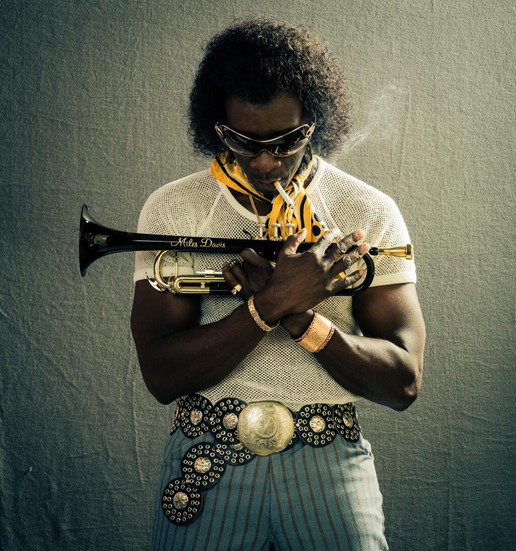 Don Cheadle as Miles Davis in “Miles Ahead.” Cheadle also directed, produced and co-wrote the film, taking us through the late 1970s when the music industry lost Davis, years before his comeback. (Brian Douglas / Sony Pictures Classics)