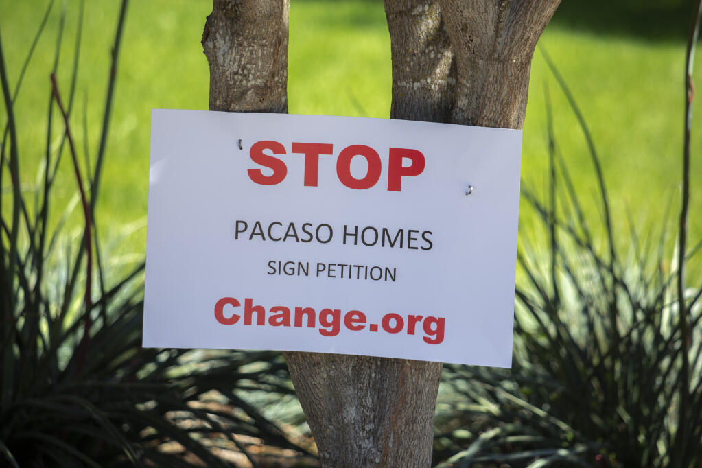 Pacaso, a new shared home-ownership company, has purchased a home on Old Winery Court in Sonoma. The neighbors are not happy, as evidenced by signs displayed at virtually very home on the court, on Thursday, May 20, 2021. (Photo by Robbi Pengelly/Index-Tribune)