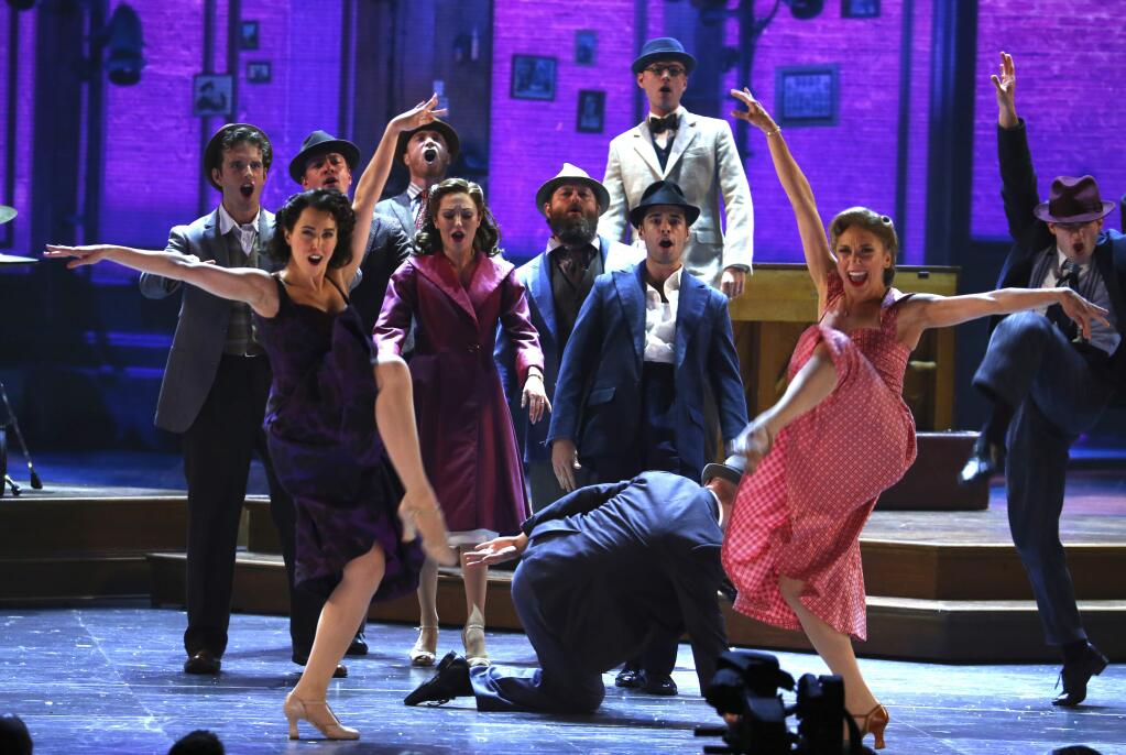 The cast of 'Bandstand' performs at the 71st annual Tony Awards on Sunday, June 11, 2017, in New York. (Photo by Michael Zorn/Invision/AP)