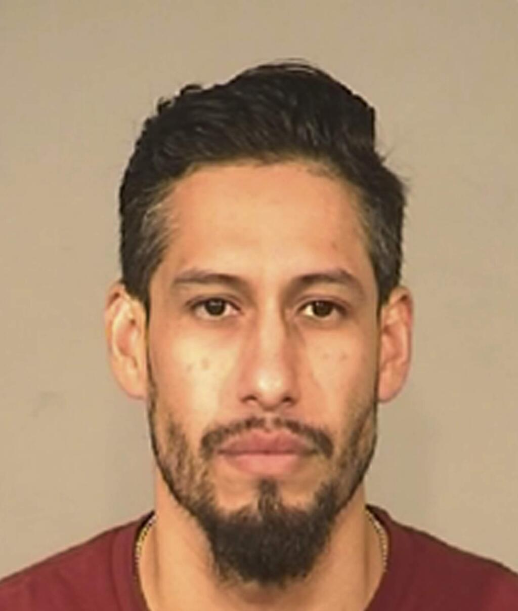 Oscar Ramos is shown in this undated photo provided by the Fresno Police Department. Ramos has been arrested on suspicion of leaving a loaded gun unsecured before a 2-year-old boy fatally shot himself. The Fresno Bee reports 35-year-old Oscar Ramos was arrested Monday, July 10, 2018, for investigation of criminal storage of a firearm and child endangerment. Police say the toddler, Jace Alexander, shot himself in the head in Ramos' home on Saturday and later died at a hospital. (Fresno Police Department via AP)