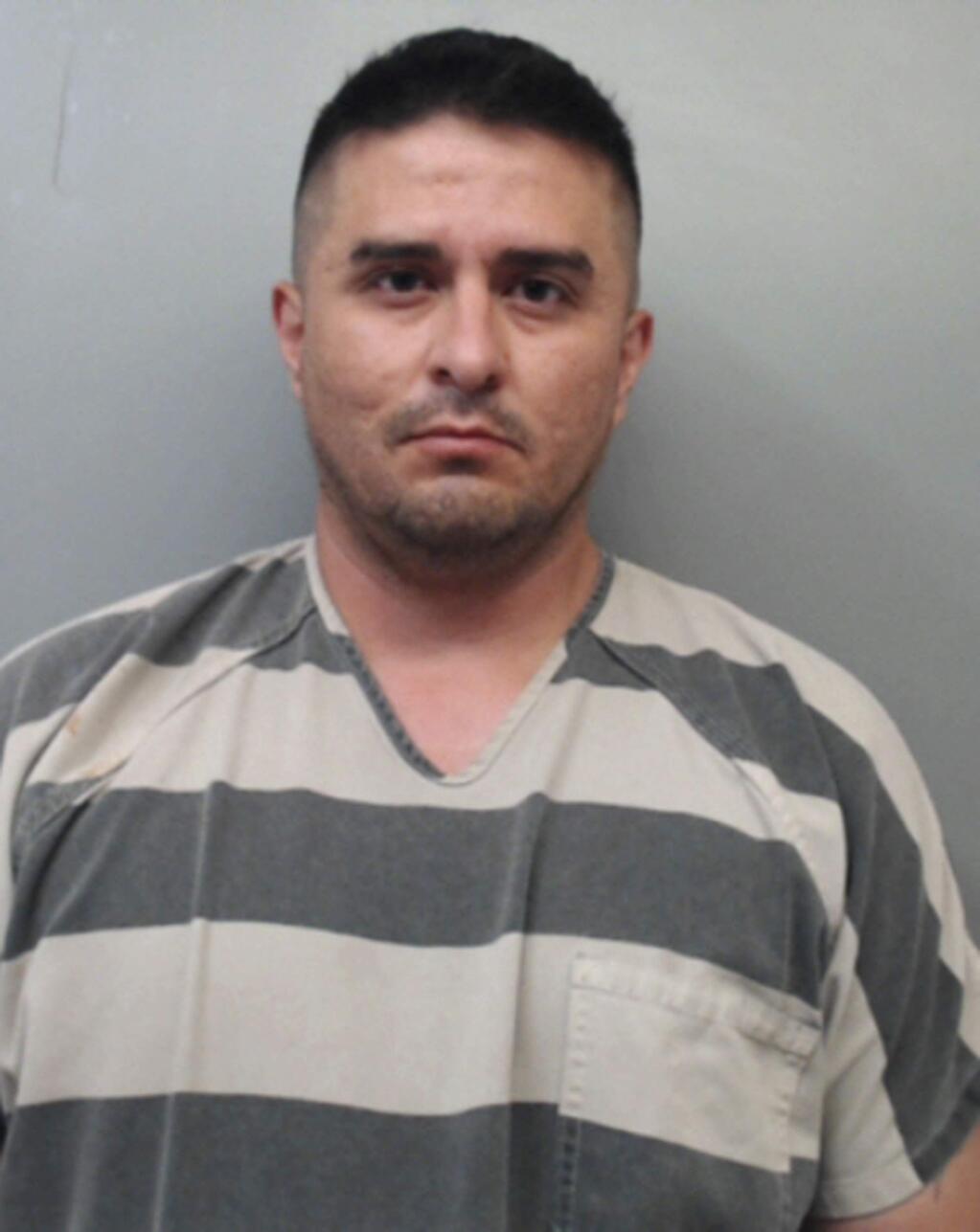 This image provided by the Webb County Sheriff's Office shows Juan David Ortiz, a U.S. Border Patrol supervisor who was jailed Sunday, Sept. 16, 2018, on a $2.5 million bond in Texas, accused in the killing of at least four women. Ortiz was nabbed early Saturday after a string of violence against female sex workers in Laredo, Texas, where he is a supervisor with the Border Patrol. (Webb County Sheriff's Office via AP)