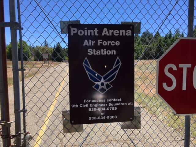 Front gate sign at the former Point Arena Air Force Station. (Jim Sartain)
