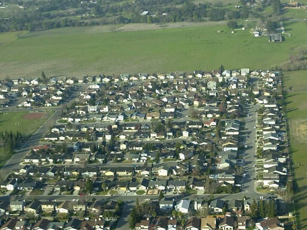 (File photo) Open space surrounding housing developments in northwest Rohnert Park provides a community separator between the Rohnert Park and Santa Rosa.