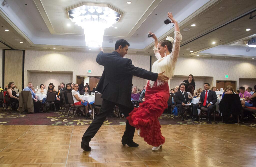 Members of Sol Flamenco perform at the Hispanic Chamber of commerce of Sonoma County's 2015 annual Dream Big Scholarship Gala at the Double Tree in Rohnert Park, Calif. Saturday, June 27, 2015.