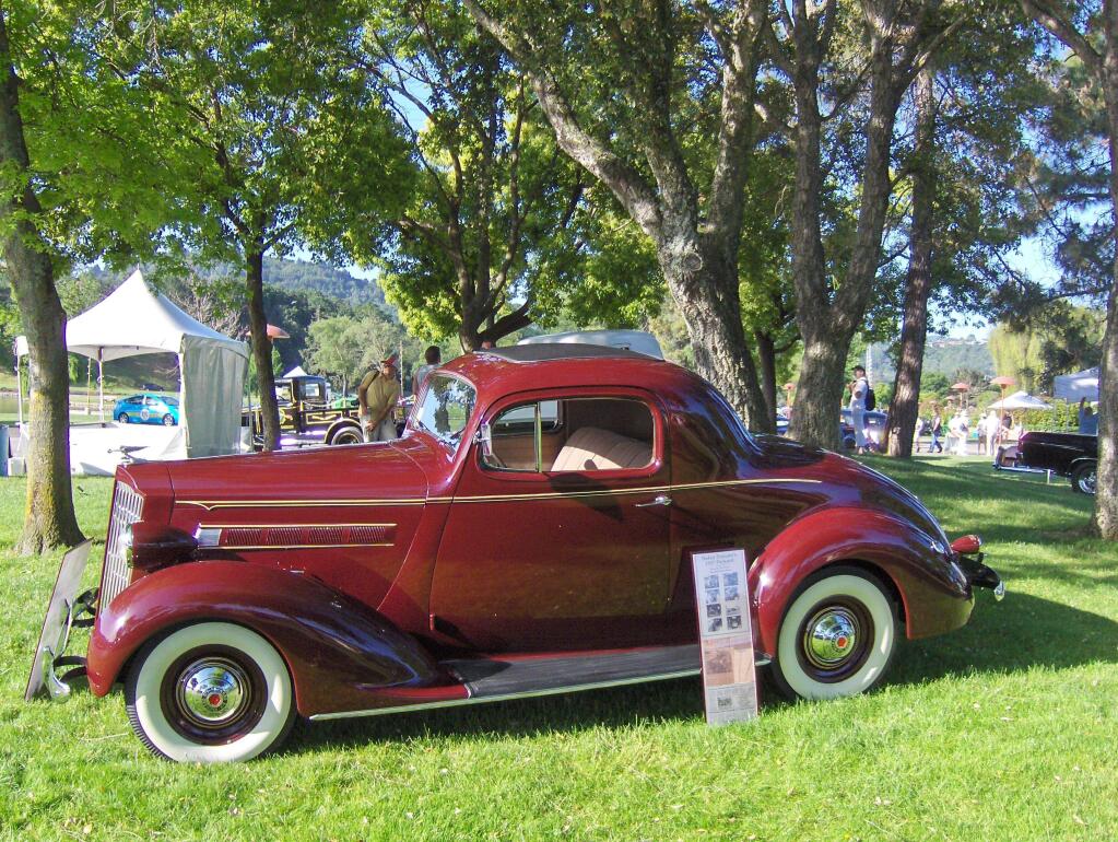 Helen Putnam's 1937 Packard led the 50th anniversary celebration at the Golden Gate Bridge in 1987. It now resides in San Rafael, under the care of the Golden Gate Bridge District.