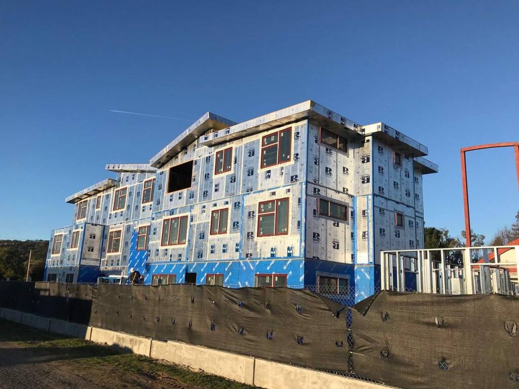 The 48-unit Napa Creek Village condo-style housing development in Napa was built with light-gauge steel panels framed in a south Napa factory. (HEALTHY BUILDINGS USA) 2018
