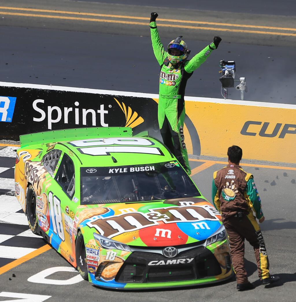 Kyle Busch takes the victory at the NASCAR Toyota/Savemart 350, Sunday June 28, 2015 at Sonoma Raceway. (Kent Porter / Press Democrat) 2015