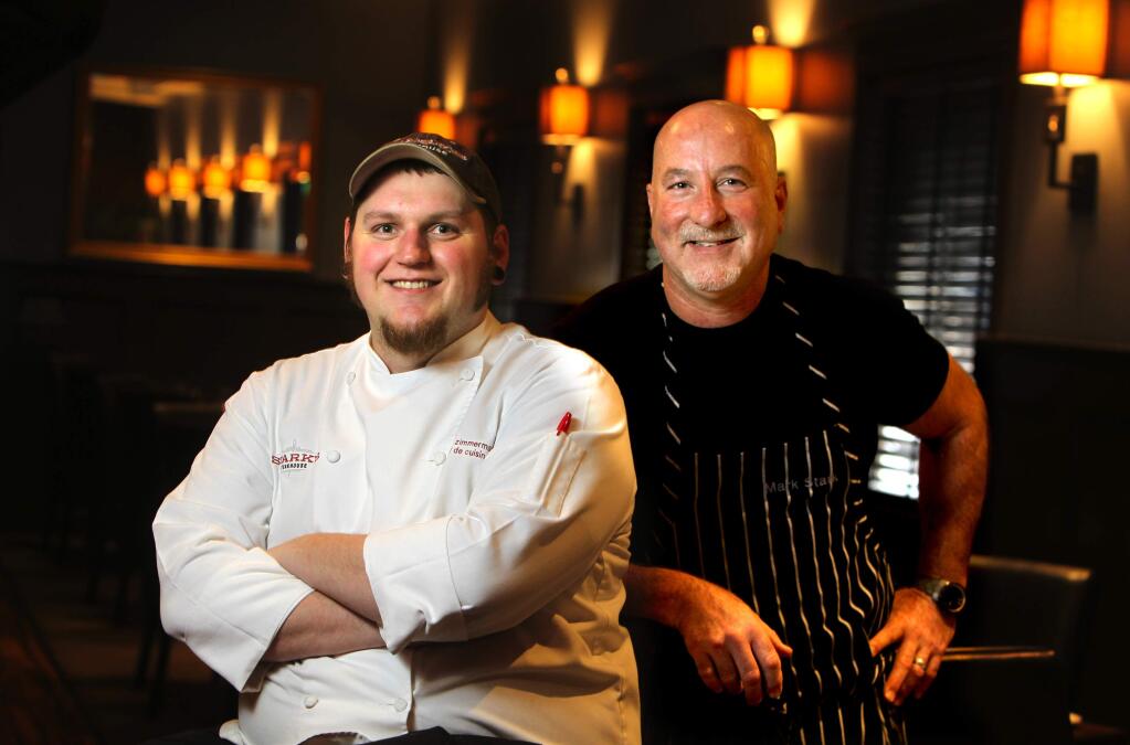 2/9/2014: D4:PC: Owner Mark Stark with chef de cuisine David Zimmerman at Stark's Steak & Seafood in Santa Rosa. (John Burgess/The Press Democrat)