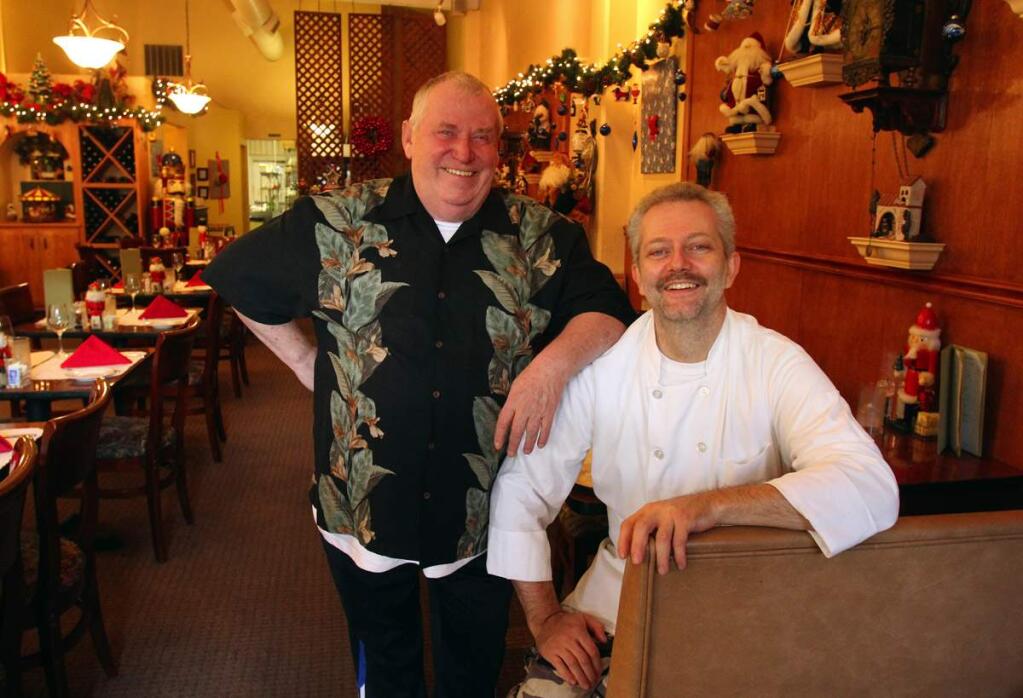 The Press DemocratOwner-manager Herbert Zacher and Chef Robert Buchschachermair, seen at at Cafe Europa in 2013.