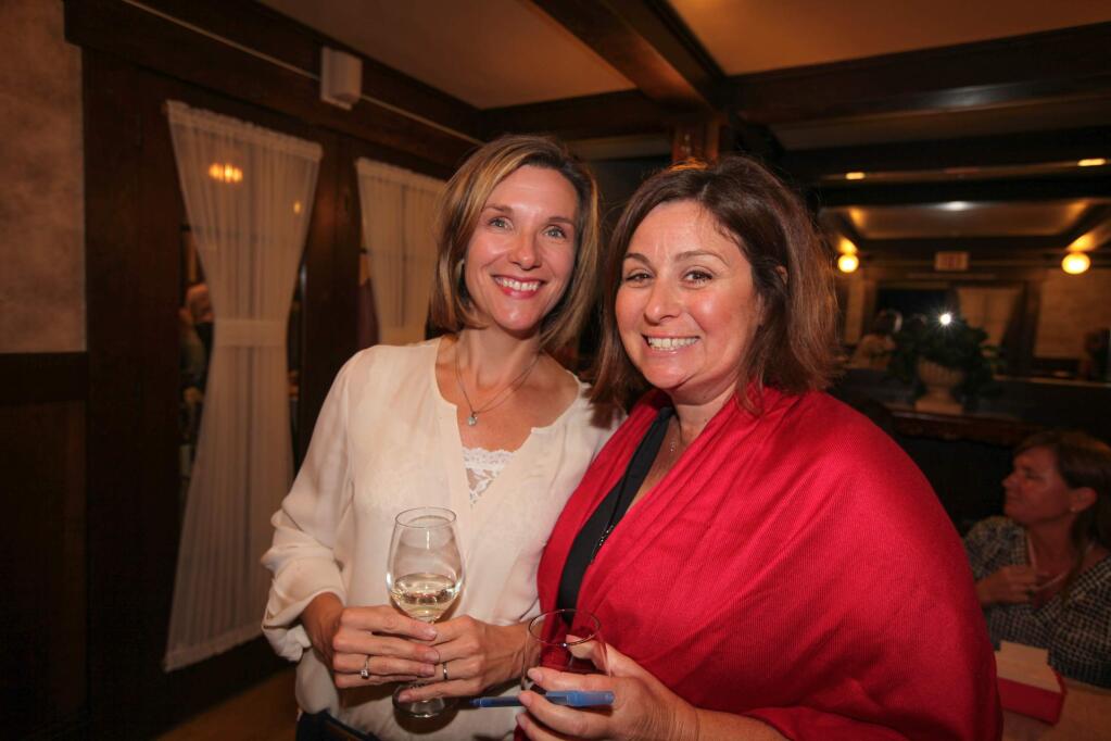 Staci Stern and board member Dorothy Fox at the Autumn Festival of Bounty held on October 16, 2015 held at The Petaluma Women's Club that benefits the W.H. Pepper Preschool. (Victoria Webb/For The Argus-Courier)