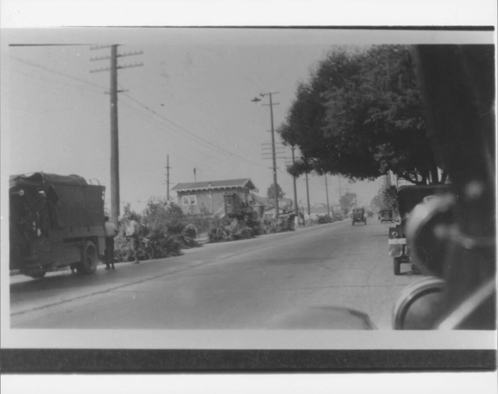 Petaulma's Main Street in a photo taken around 1925. (Photo courtesy of the Sonoma County Library)