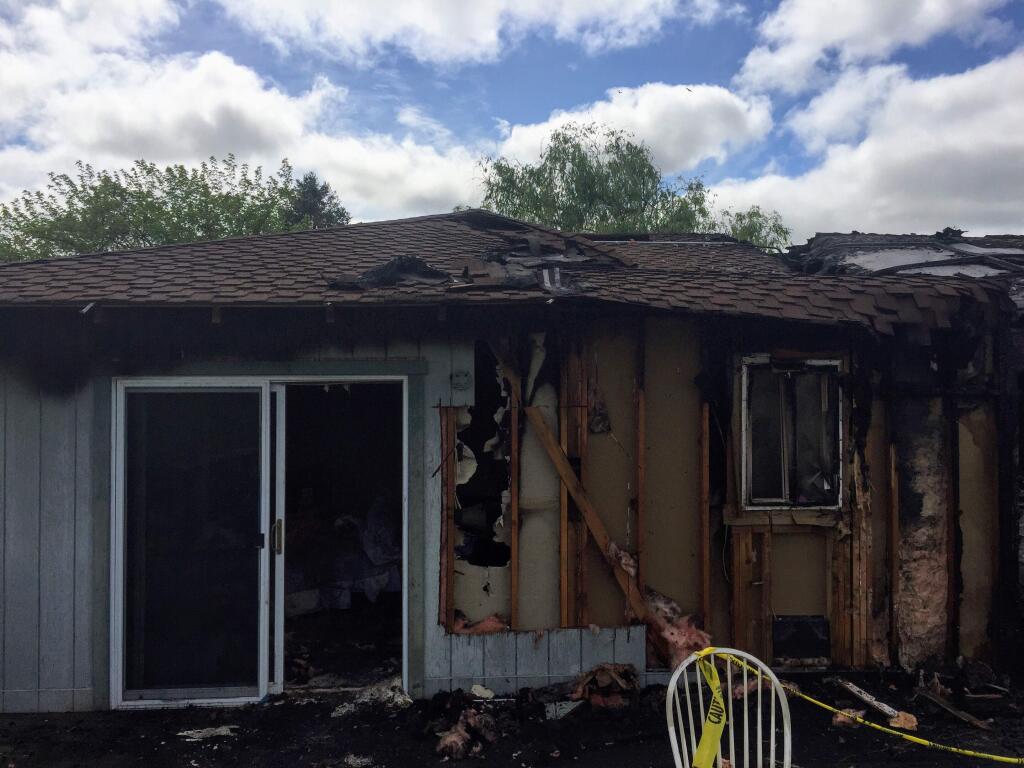 Fire damaged a home in rural Petaluma on Tuesday, May 15, 2018. (COURTESY PHOTO)