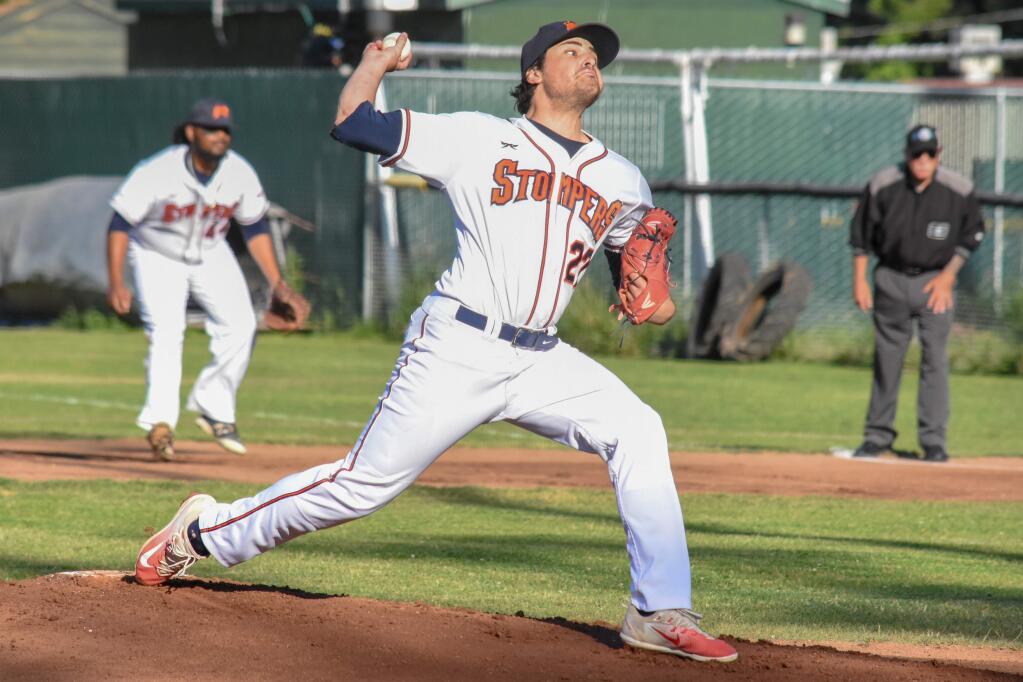 You won't see Dominic Topoozian in action as a Stomper any more, after he signed with the more competitive American Association last week. (James W. Toy III / Sonoma Stompers)