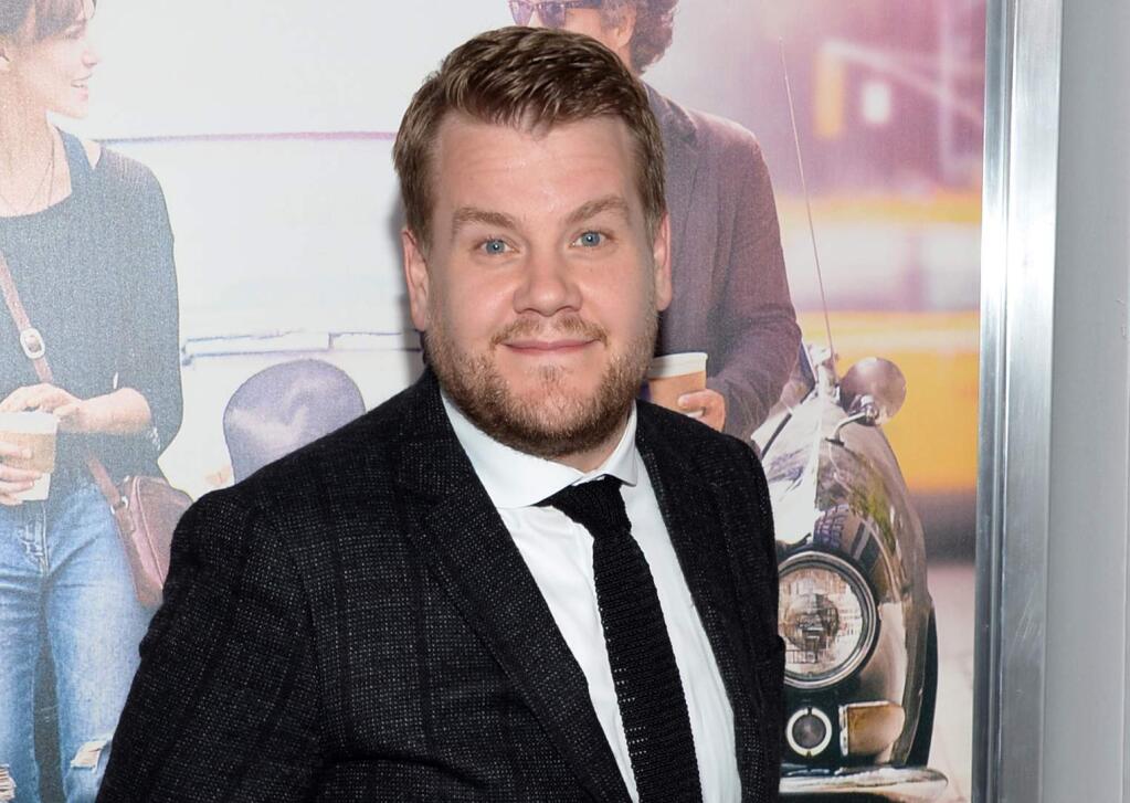 FILE - This June 25, 2014 file photo shows James Corden at the New York premiere of 'Begin Again' in New York. Corden will replace Craig Ferguson as host of 'The Late Late Show' on CBS next year, part of a complete overhaul of the network's late-night talk show lineup put in motion by the impending retirement of David Letterman, the network said Monday, Sept. 8, 2014. (Photo by Evan Agostini/Invision/AP, File)