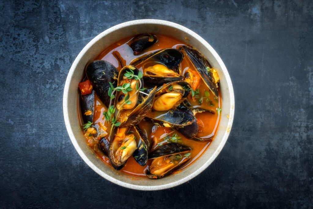 Emily Ansara Baines, author of “The Unofficial Downton Abbey Cookcook,” imagines Mrs. Padmore serving this soup upstairs. Mussels were considered a prestigious delicacy then, not something likely to be enjoyed downstairs.