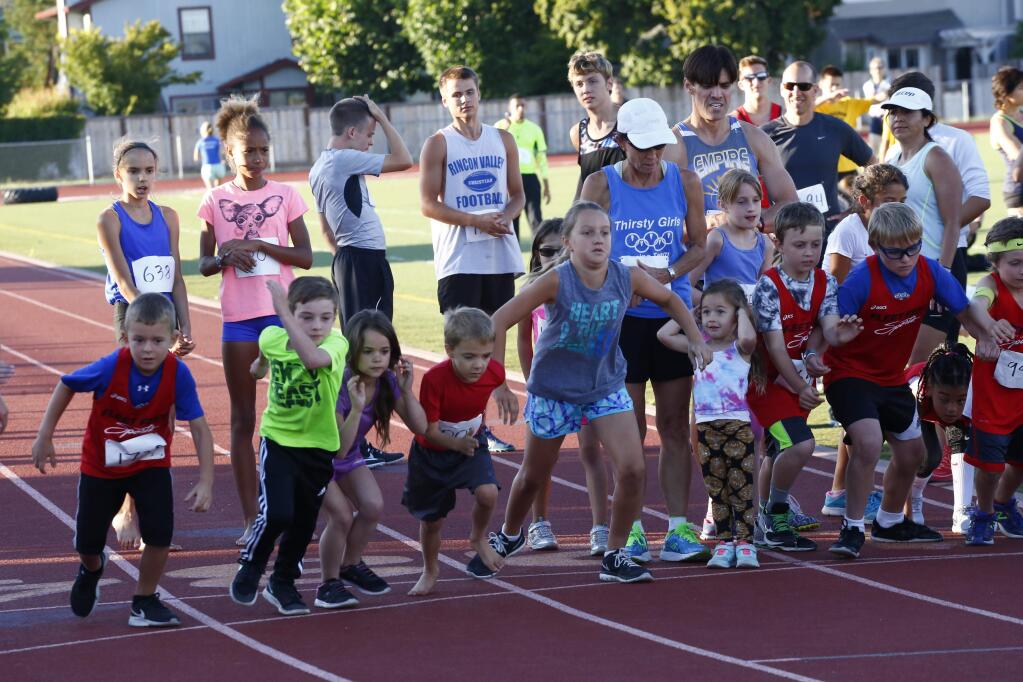 PHotos by Melody Karpinski / For The Press DemocratThe Empire Runners Club has heats divided into age group categories, as well as longer distance events sorted by projected time.