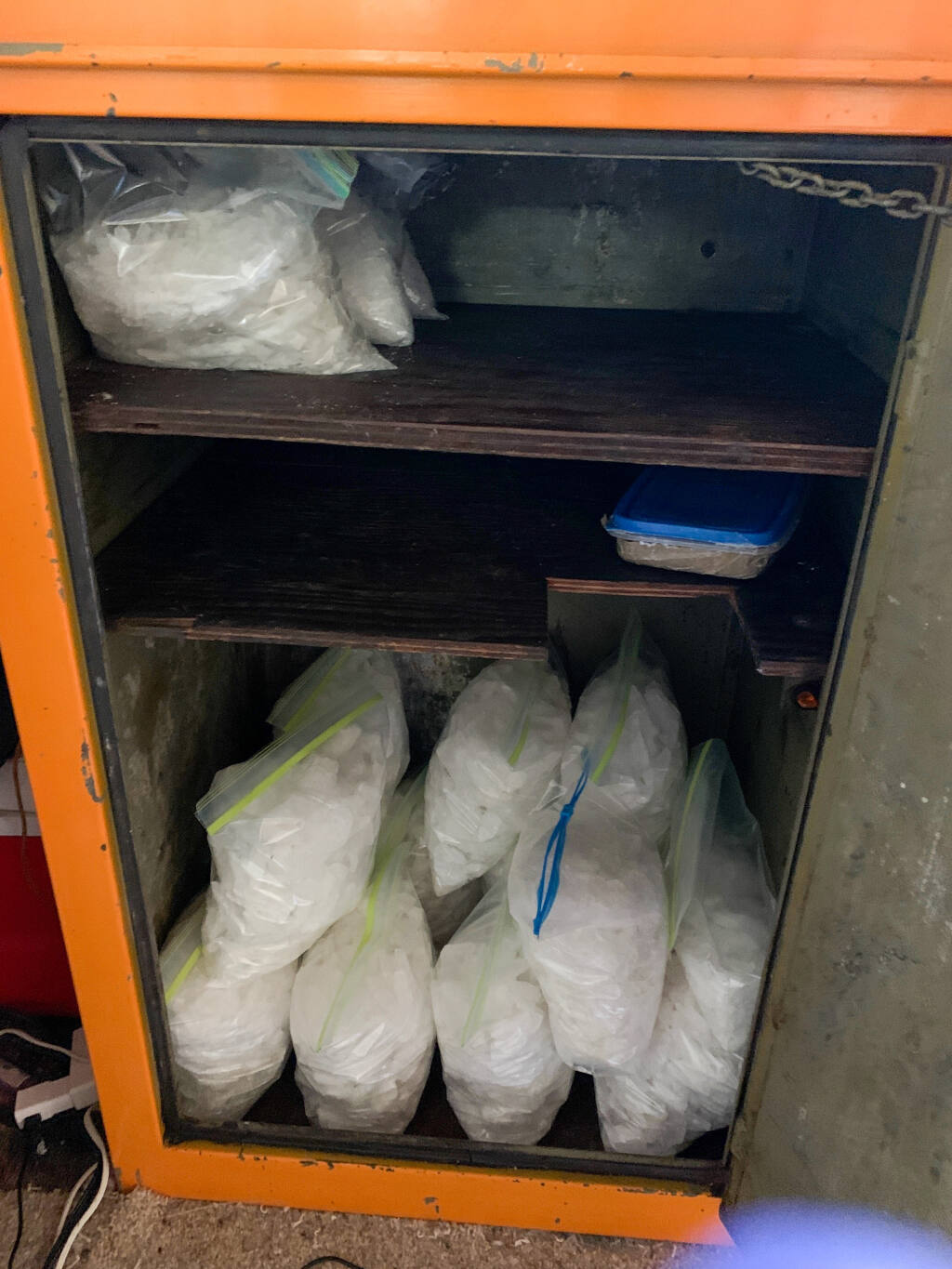 A Santa Rosa man was arrested Monday, Feb. 22, 2021,  after police found about 70 pounds of suspected methamphetamine in a large safe at his home. (Santa Rosa Police Department)
