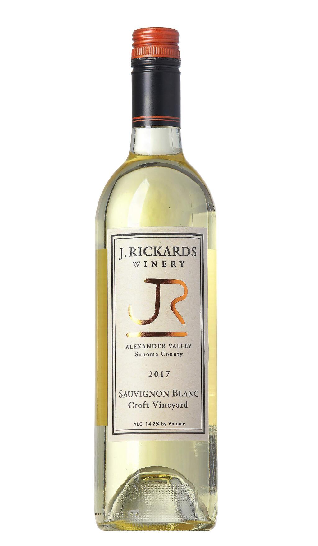North Coast Wine Challenge: Best White Wine, J. Rickards 2017 Croft Vineyard Sauvignon Blanc. (photo by John Burgess/The Press Democrat)