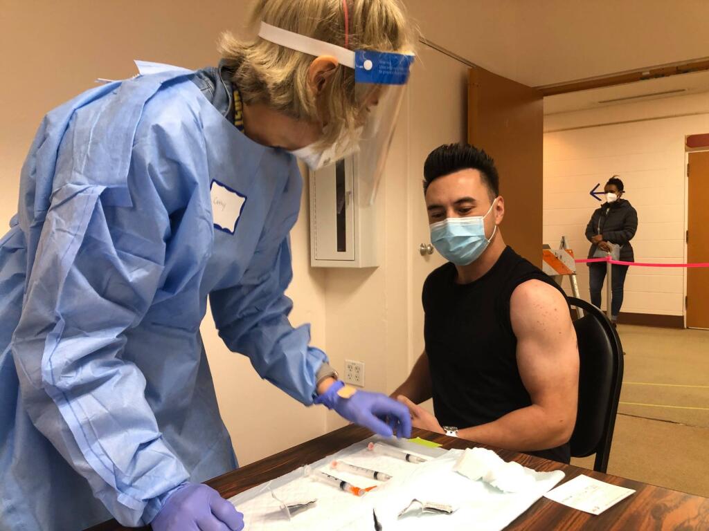 Patient receives a Marin County COVID-19 vaccination (Facebook / County of Marin)