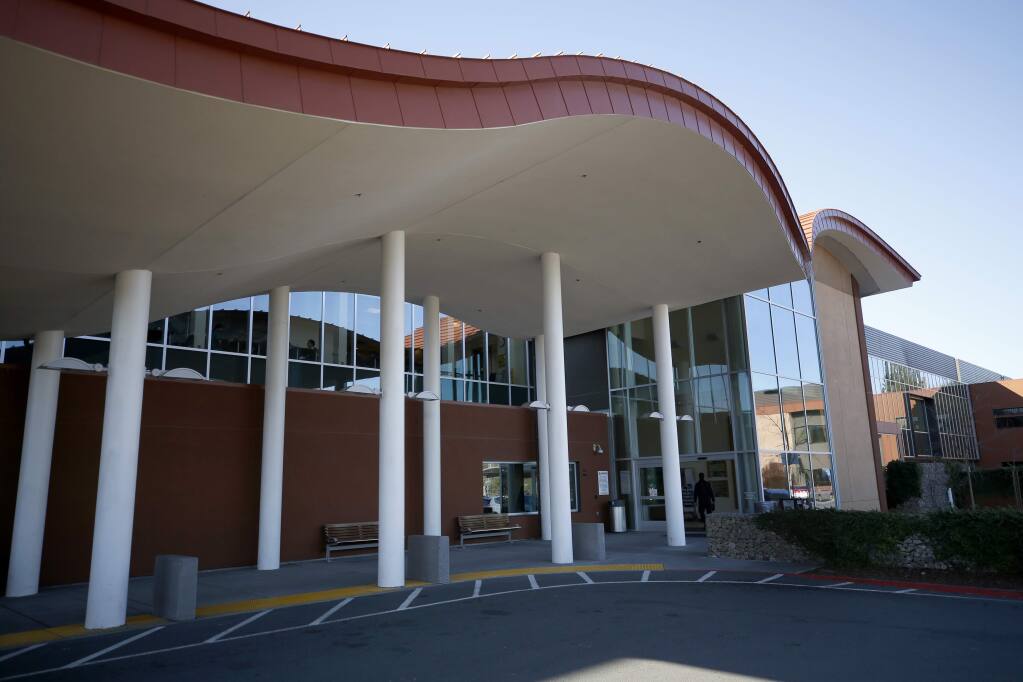 The front entrance at Sutter Regional Hospital in Santa Rosa, California on Monday, March 2, 2020. (Beth Schlanker/The Press Democrat)