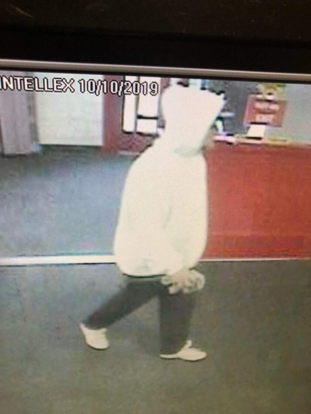Police are seeking this suspect in connection with a robbery at a Petaluma Subway.