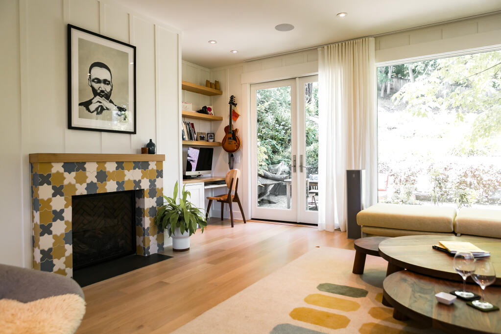 Interior designer Jessica Wichmann tucked this work station into a family room in Mill Valley.