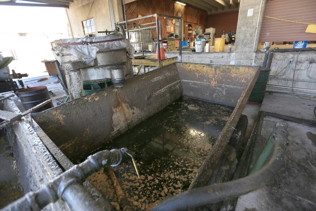 Vegetable oils remain unprocessed at the Yokayo Biofuels plant in Ukiah, Monday July 14, 2014. (Kent Porter / Press Democrat) 2014