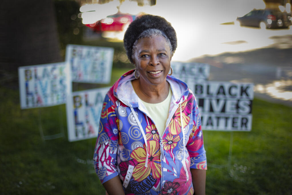 Faith Ross, president of Petaluma Blacks for Community Development stands in front of the Petaluma Historical Library Museum last month in Petaluma. Ross was named Sonoma County Woman of the Year by Sen. Bill Dodd’s office.  (CRISSY PASCUAL/ARGUS-COURIER STAFF)
