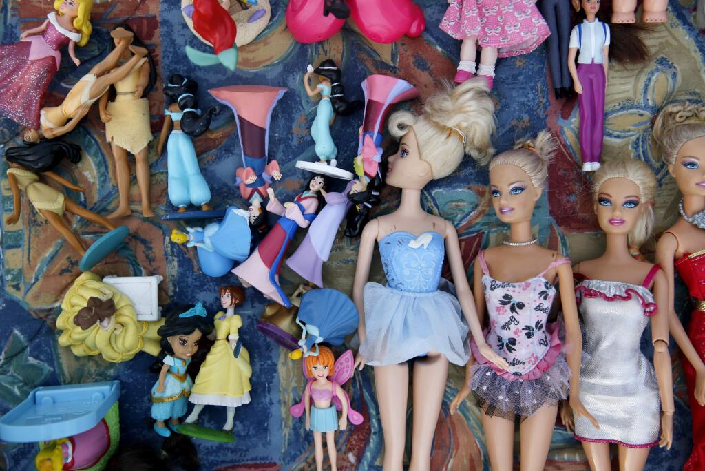 A variety of toys and dolls for sale at the Mojosales Flea Market at the Santa Rosa Veterans Memorial Building in Santa Rosa, on Sunday, February 4, 2018. (BETH SCHLANKER/ The Press Democrat)
