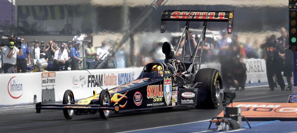 J.R. Todd won four races in the 2017 Top Fuel competition to earn entry to the winner's circle July 30. (PRESS DEMOCRAT/ MARK ARONOFF)