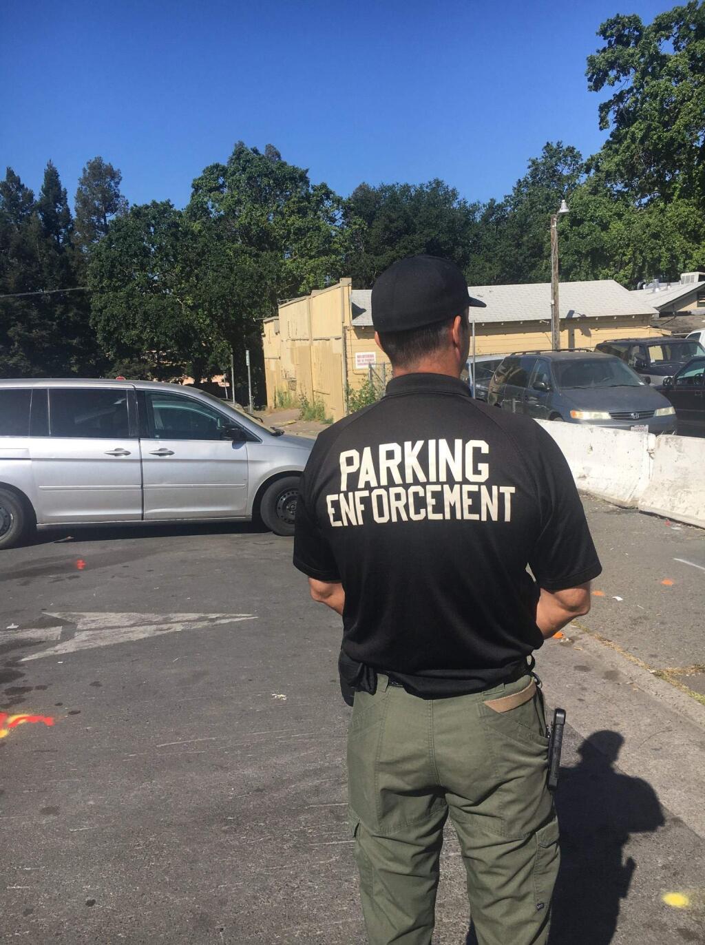 The county hired a part-time community services officer to monitor a 42-space parking lot in the Springs. The lot, however, is expected to eventually be transformed into a community plaza.Photo courtesy Susan Gorin's office.