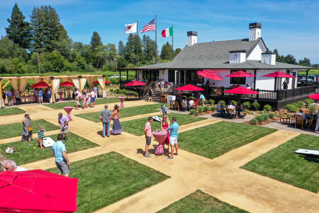 Orsi Family Vineyards holds an open house June 6, 2021, at its new Healdsburg tasting room. It’s the site of the former Geyser Peak tasting room and Alderbrook Winery. (courtesy of Orsi Family Vineyards)