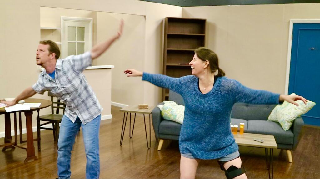 Trevor L. Hoffman (left) and Jess Headington (right) in Cinnabar Theater’s “Dancing Lessons.” (COURTESY OF CINNABAR THEATER)