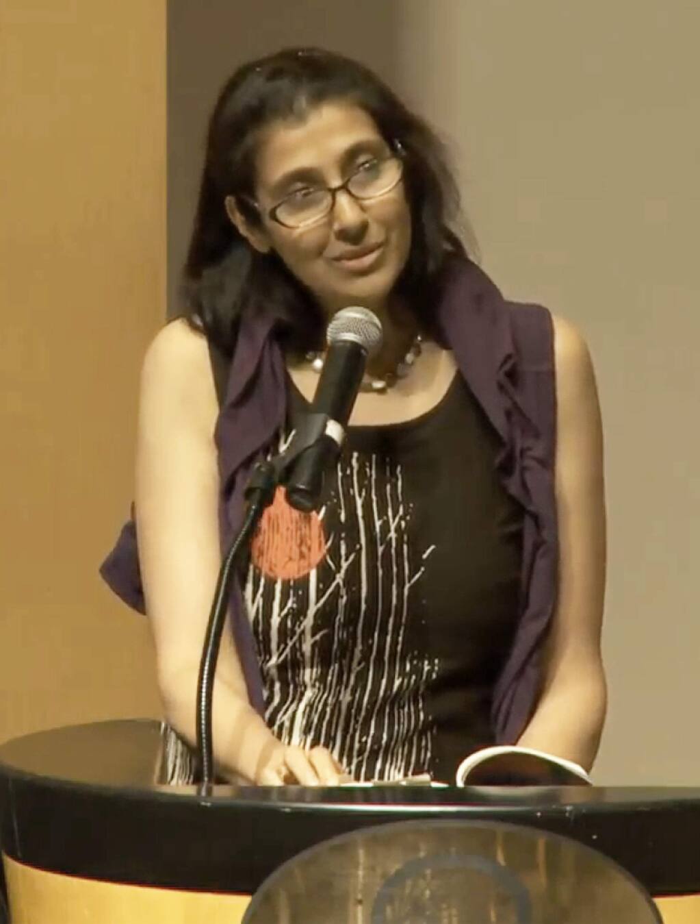 Maya Khosla reads at a Chicago Quarterly Review literary journal event in San Francisco at the public library in 2017. (YouTube)