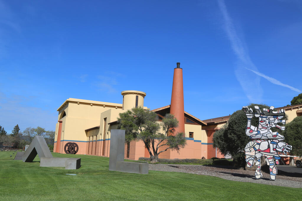 Calistoga’s Clos Pegase winery, seen on March 27, 2013, is one of the assets Vintage Wine Estates is planning to “monetize” as part of its restructuring plan. (Leonard Zhukovsky / Shutterstock)