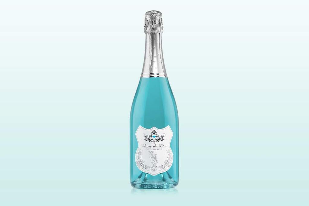 Would you drink blue wine, like the Blanc de Bleu Cuvée Mousseux? Colors and shapes have a lot to do with how consumers make their wine picks. (Blanc de Bleu)